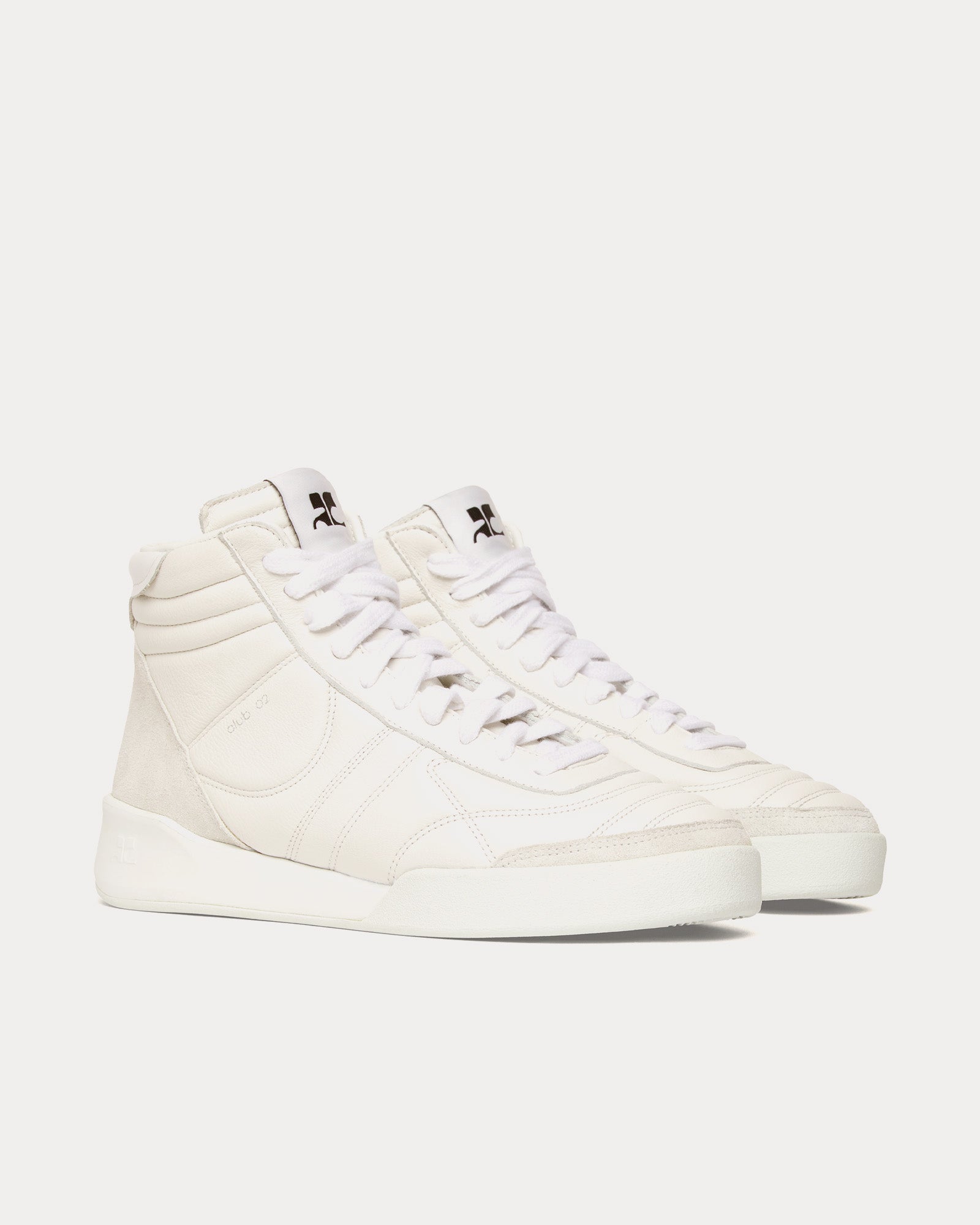 Courrèges Club 02 Leather Heritage White Mid Top Sneakers - 3