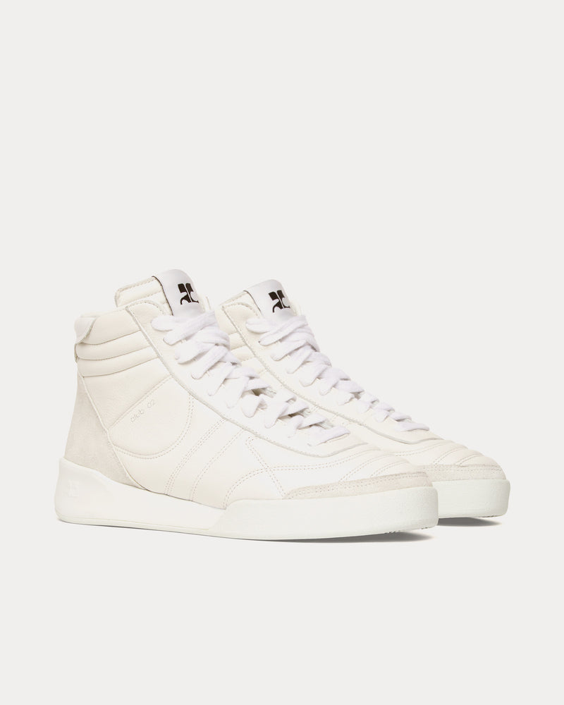 Courrèges Club 02 Leather Heritage White Mid Top Sneakers - 3