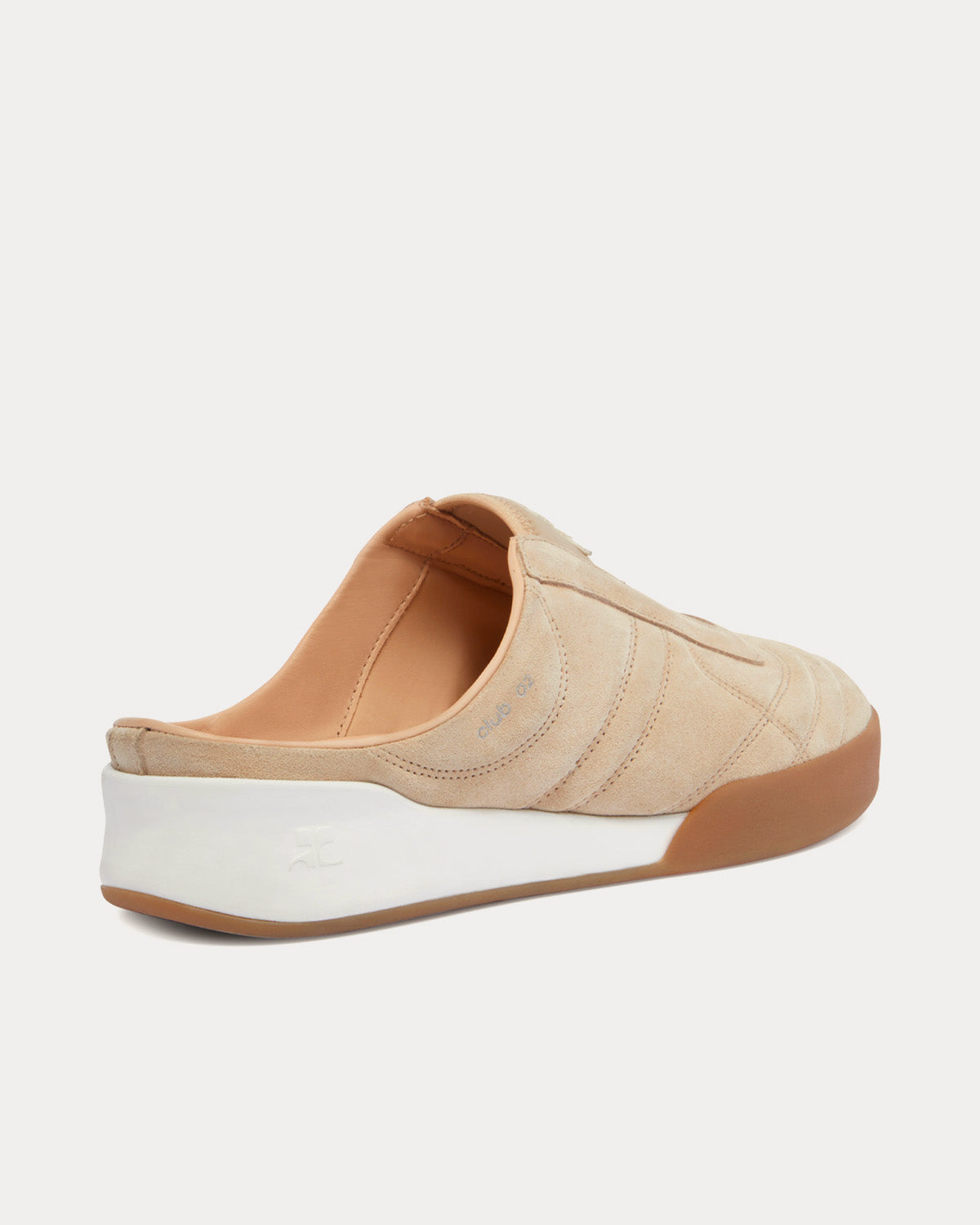 Courrèges Mules Club 02 Leather Suede Sand Slip On Sneakers - 2