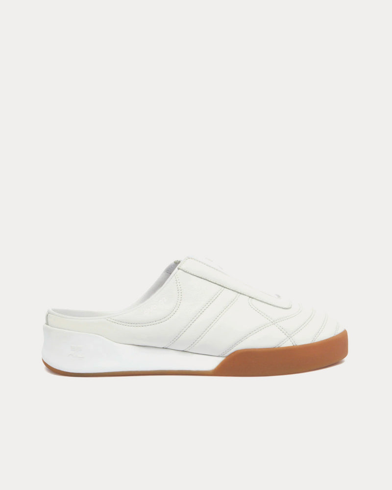 Courrèges Mules Club 02 Leather White Slip On Sneakers - 1