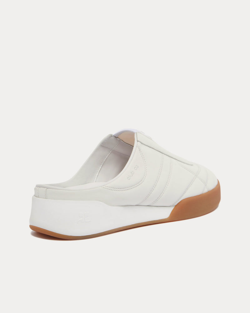 Courrèges Mules Club 02 Leather White Slip On Sneakers - 2