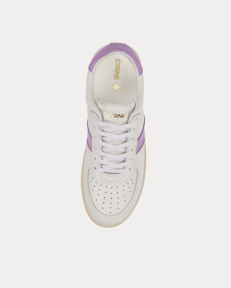 CTRNE Geode Leather White / Purple Low Top Sneakers - 2