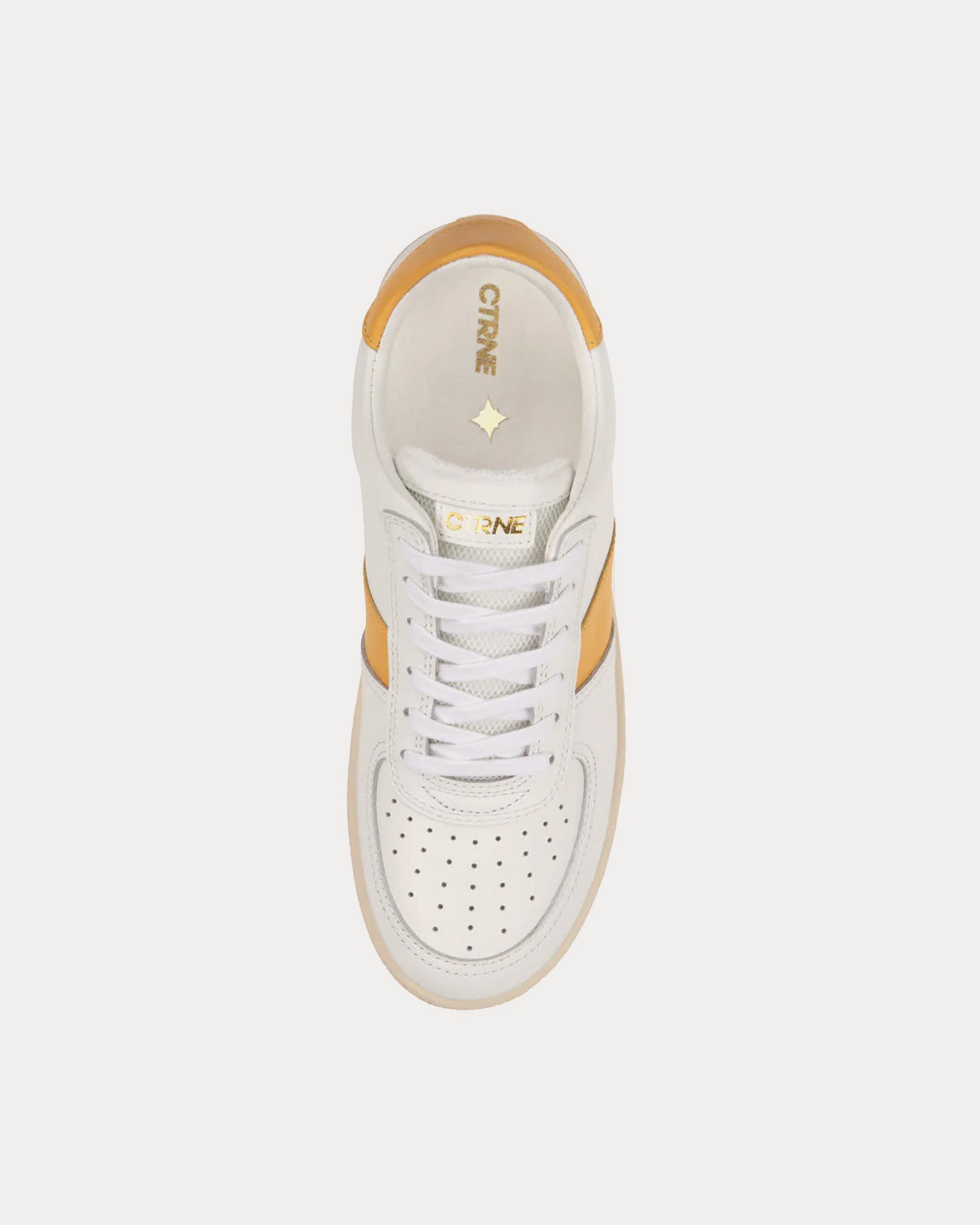 CTRNE Geode Leather White / Yellow Low Top Sneakers - 2