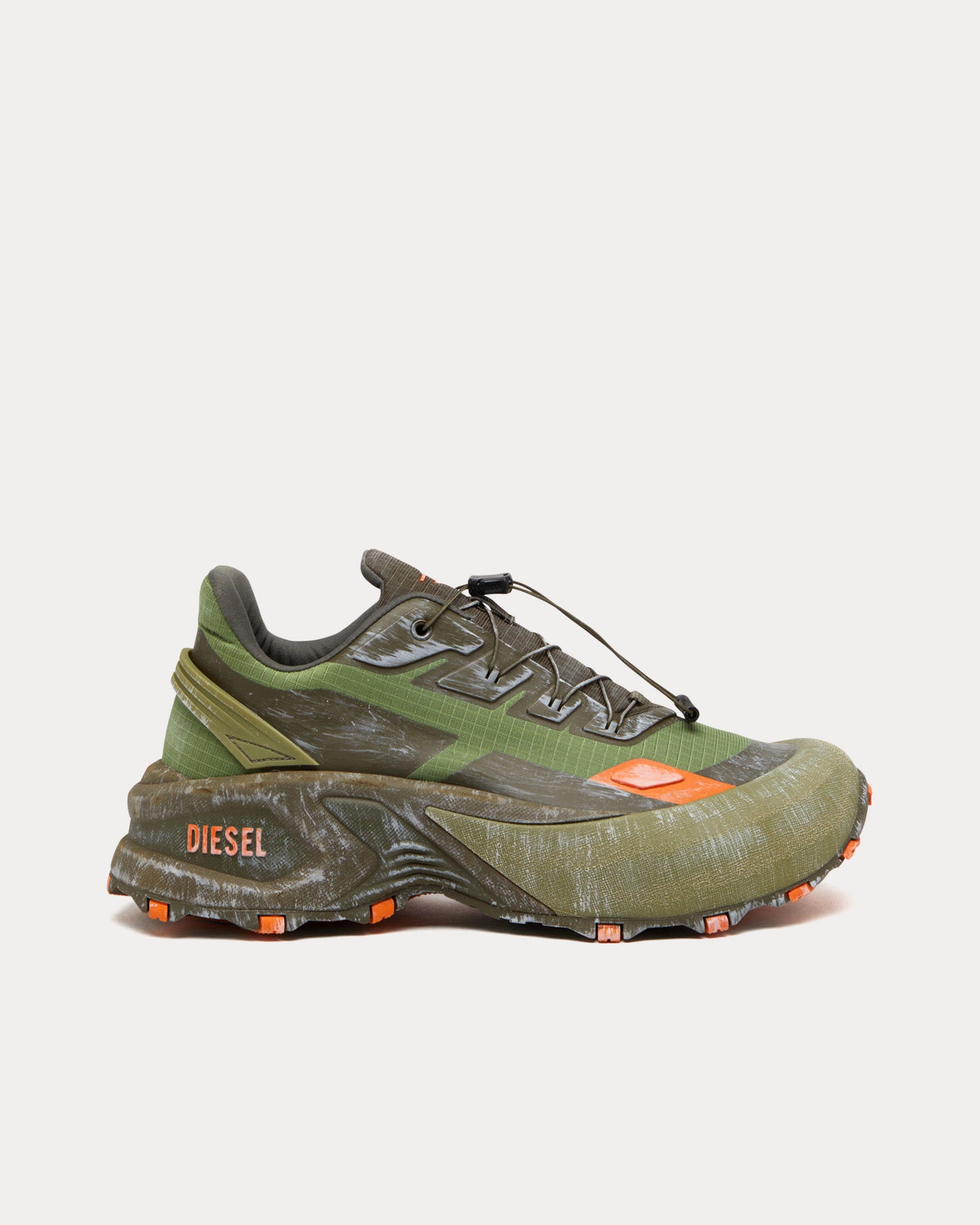 Diesel D-Cage Runner Green / Orange Low Top Sneakers - 1