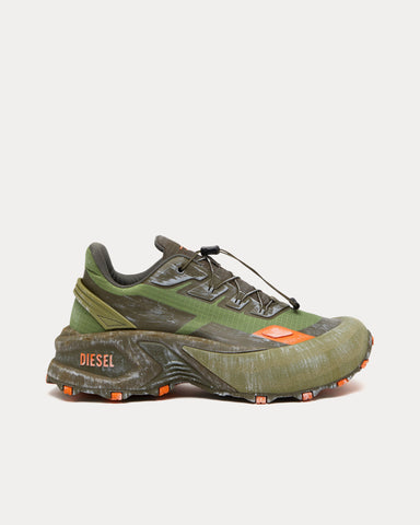 Diesel D-Cage Runner Green / Orange Low Top Sneakers