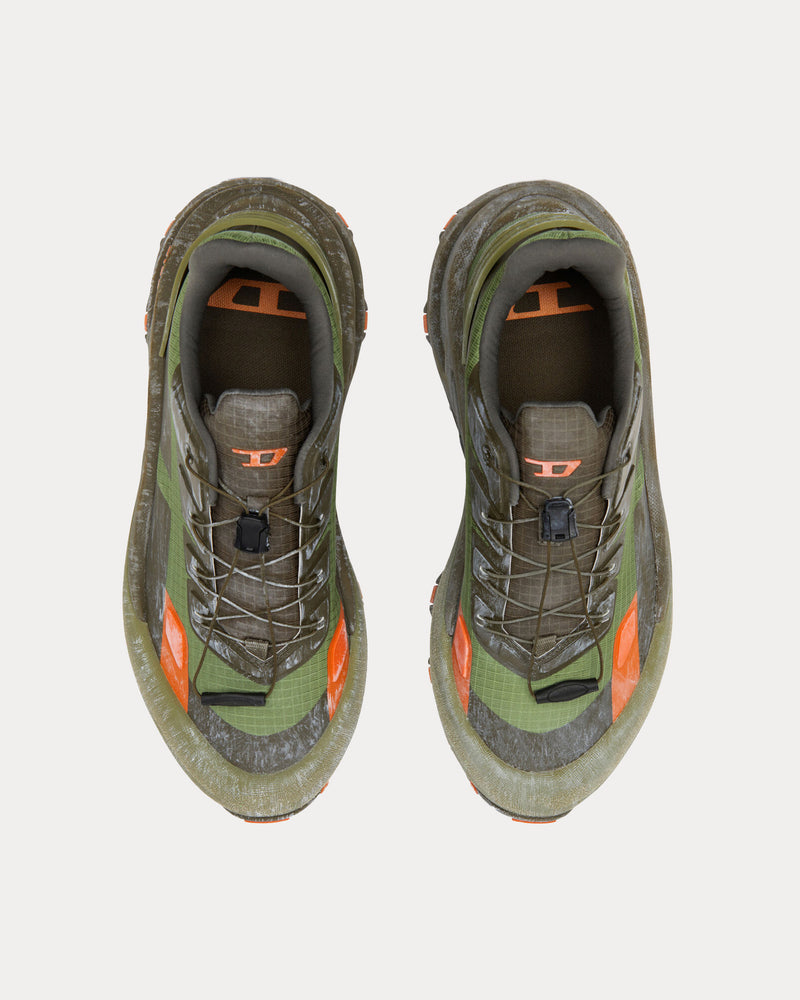 Diesel D-Cage Runner Green / Orange Low Top Sneakers - 2