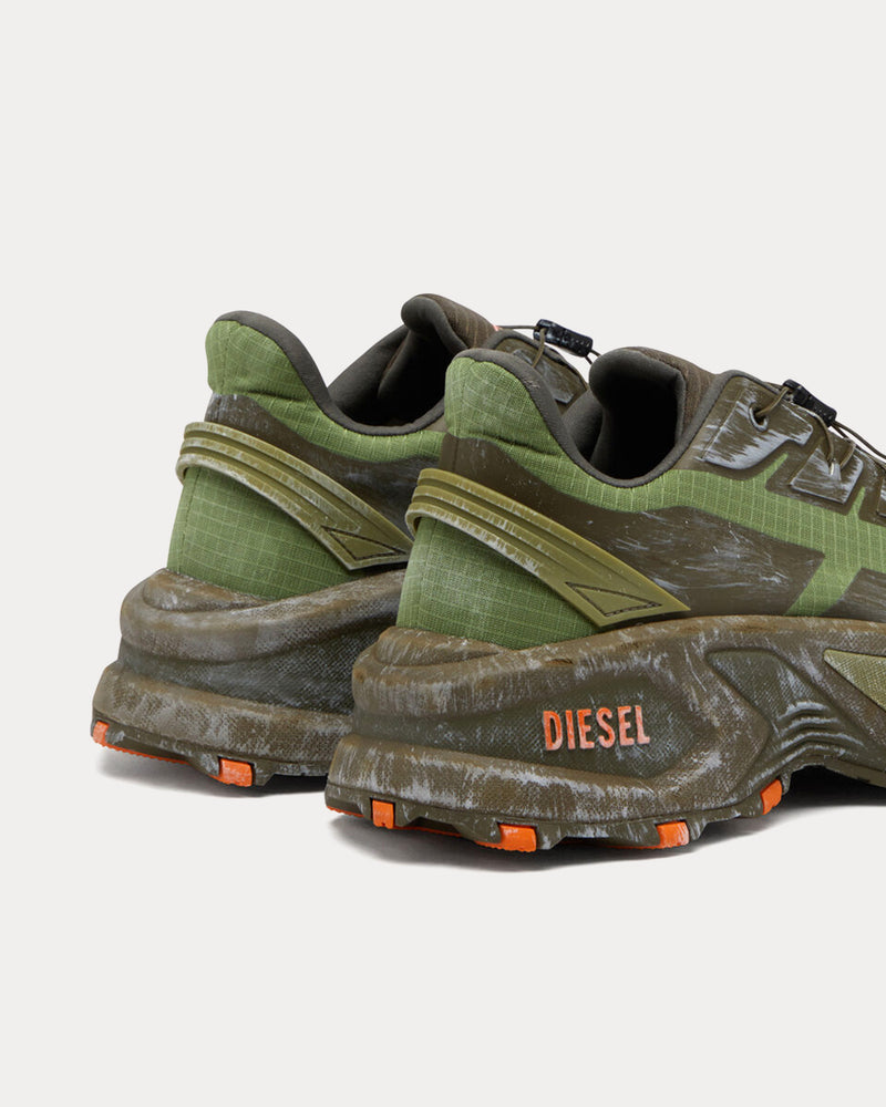 Diesel D-Cage Runner Green / Orange Low Top Sneakers - 3