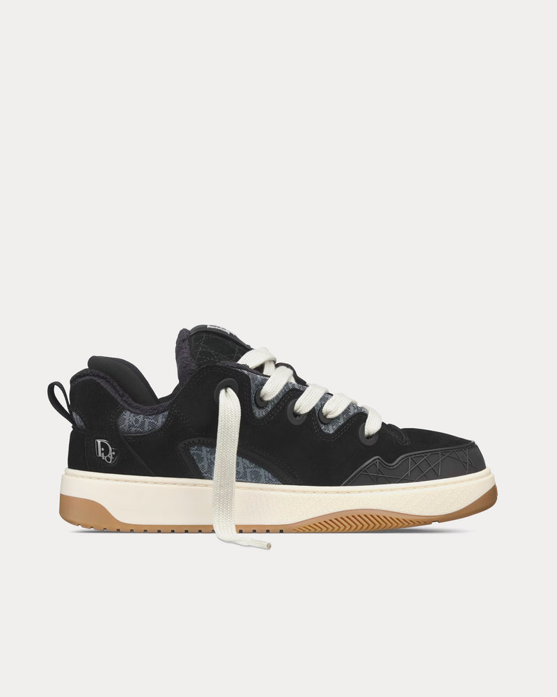 Dior B9S Skater Limited And Numbered Edition Dior Oblique Suede and Jacquard Black Low Top Sneakers - 1