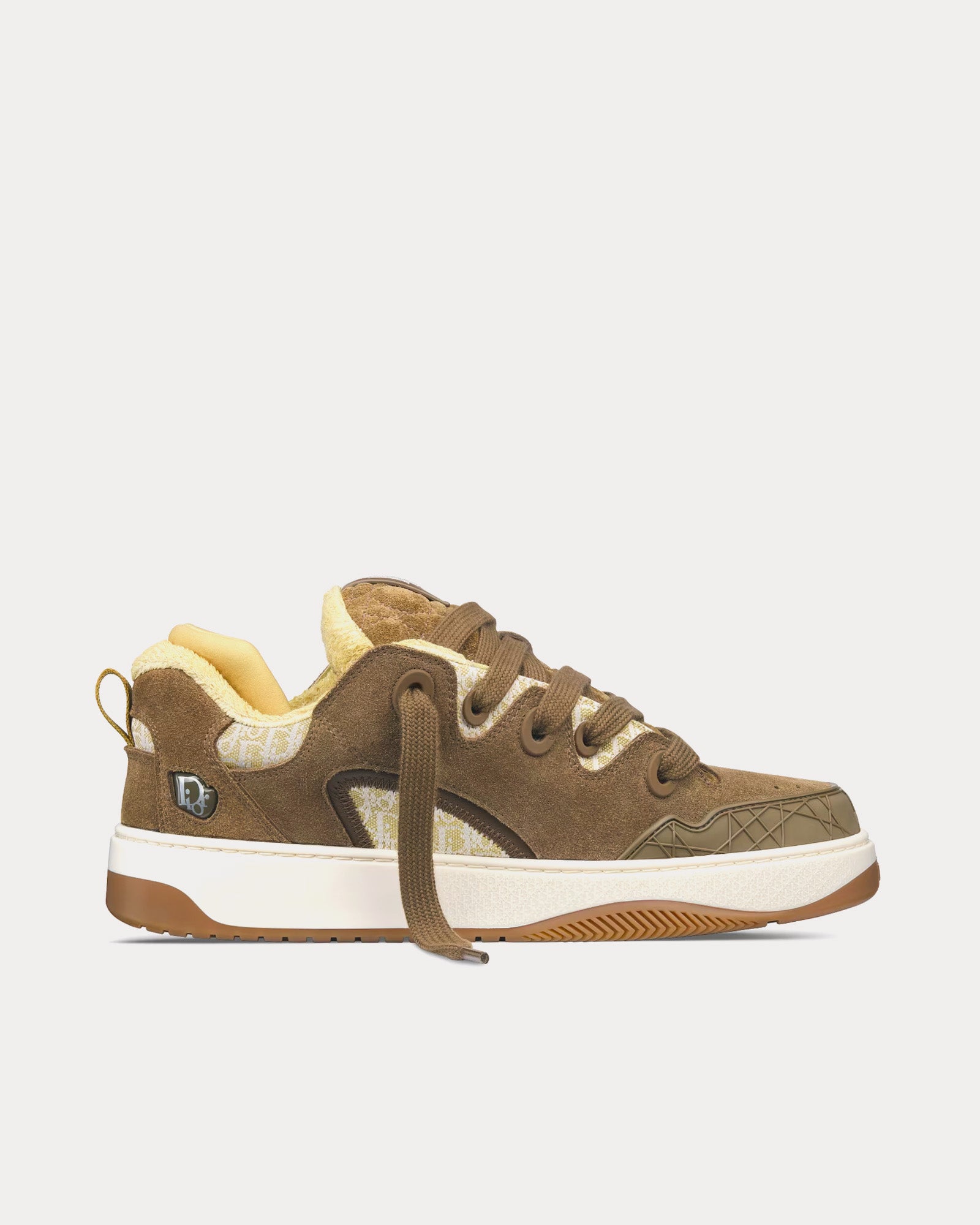 Dior B9S Skater Limited And Numbered Edition Dior Oblique Suede and Jacquard Khaki / Beige Low Top Sneakers - 1