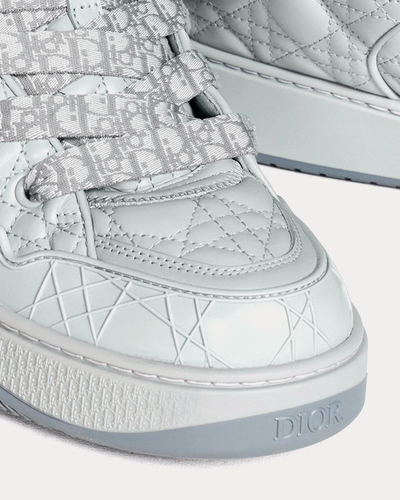 Dior B9S Skater Limited And Numbered Edition Gray Cannage Kumo Leather Low Top Sneakers - 3