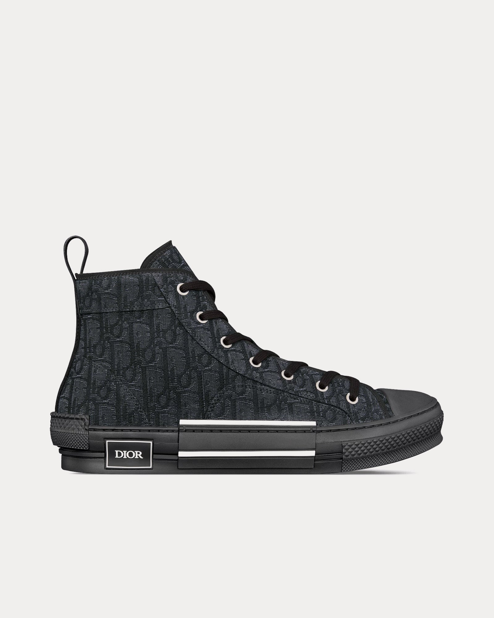 Dior B23 Dior Oblique Jacquard Black High Top Sneakers - 1