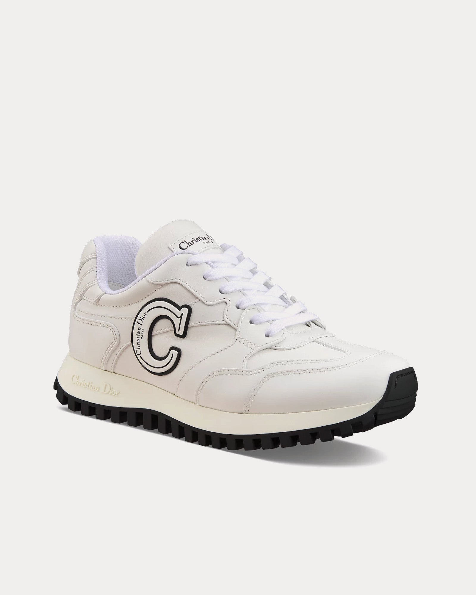 Dior C'est Calfskin White Low Top Sneakers - 3