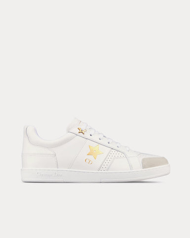 Dior Dior Star Calfskin & Suede White / Gold Low Top Sneakers