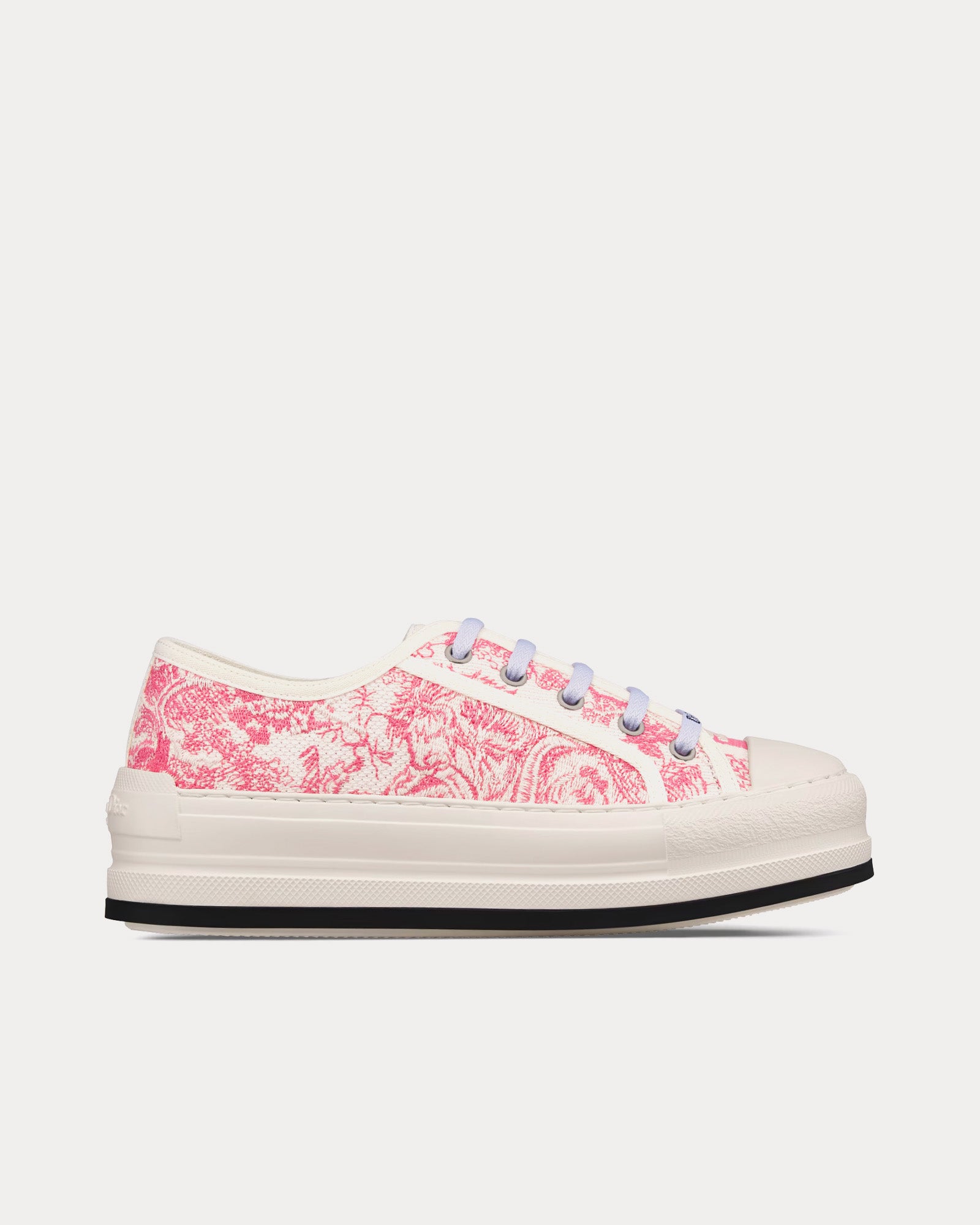 Dior Dioriviera Walk'n'Dior Platform Cotton Embroidered with Candy Pink Toile de Jouy Sauvage Motif Low Top Sneakers - 1