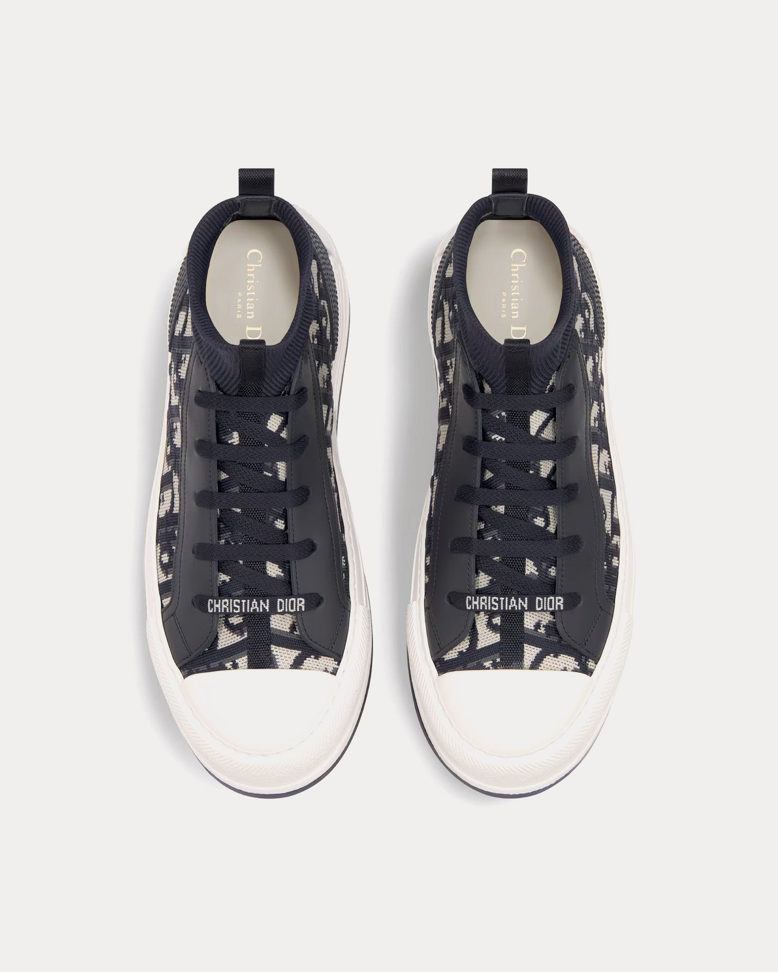 Dior Walk'n'Dior Platform Deep Blue Dior Oblique Technical Mesh and Calfskin High Top Sneakers - 2