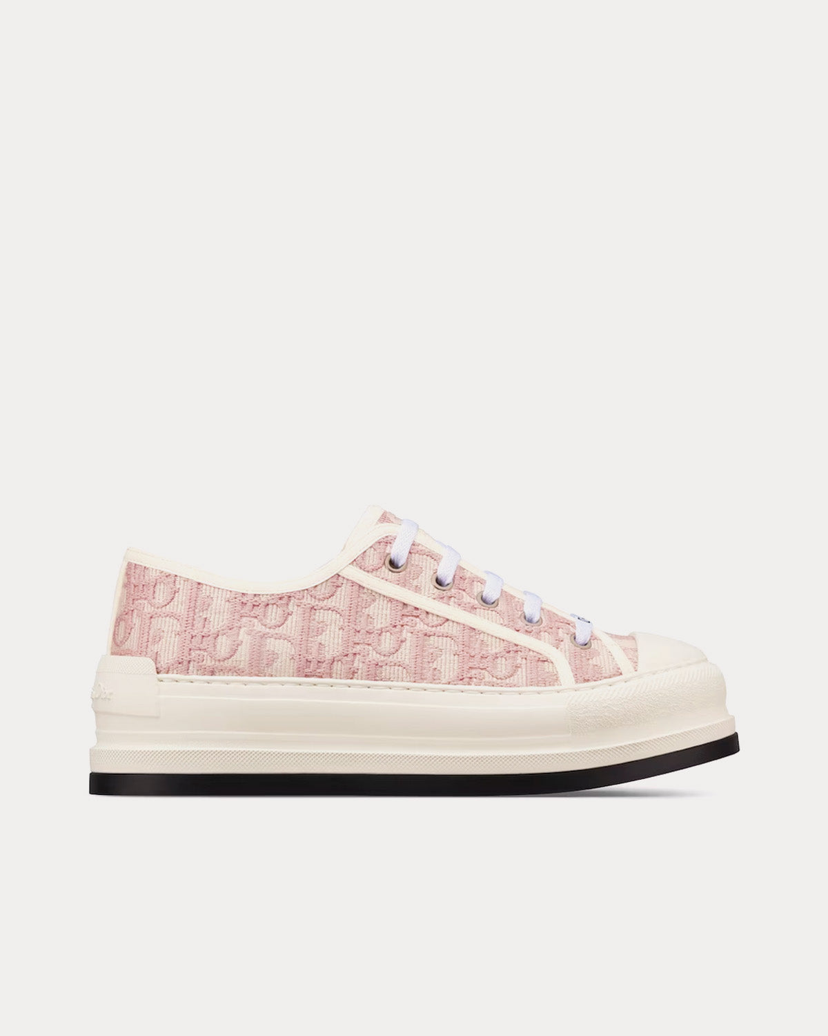 Dior Walk'n'Dior Platform Nude Dior Oblique Embroidered Cotton Low Top Sneakers - 1