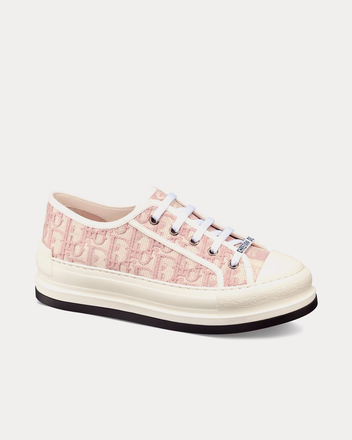 Dior Walk'n'Dior Platform Nude Dior Oblique Embroidered Cotton Low Top Sneakers - 3