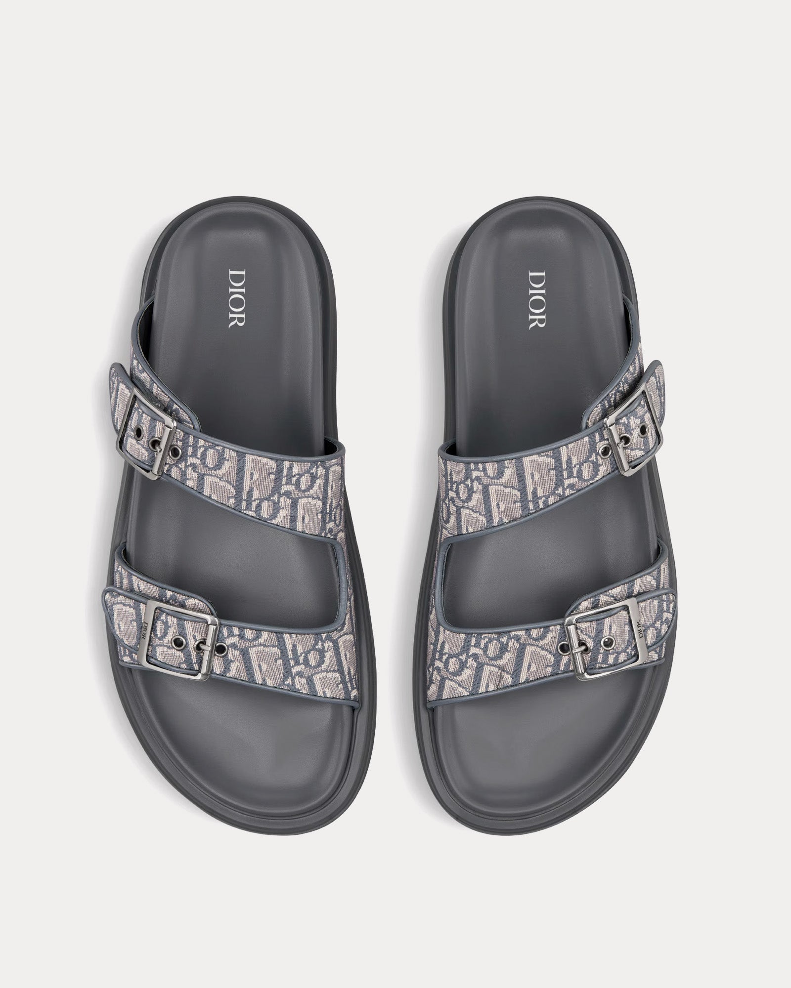 Dior Aqua Dark Grey Dior Oblique Jacquard Sandals - 2