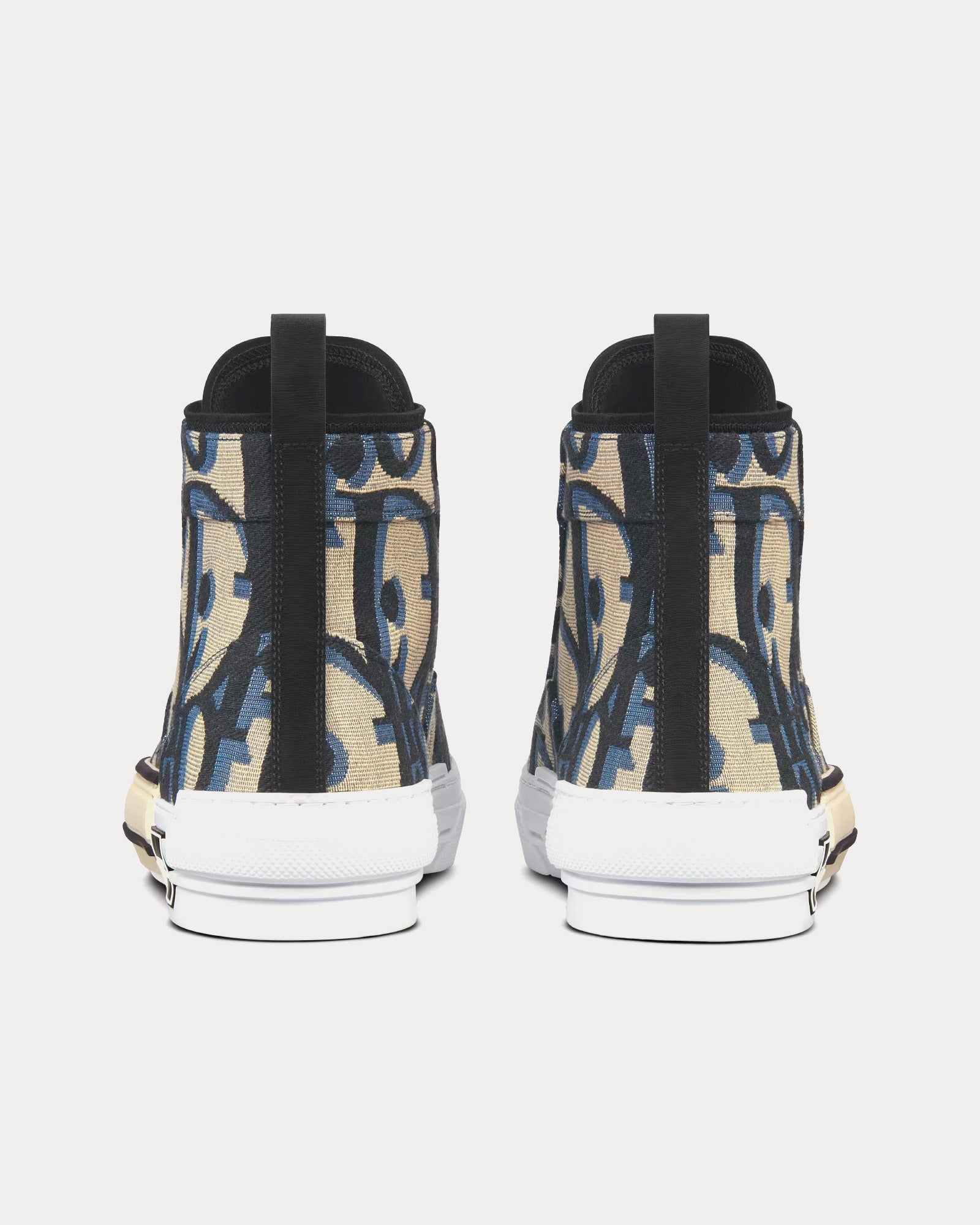 Dior B23 Beige and Black Maxi Dior Oblique Jacquard High Top Sneakers - 3