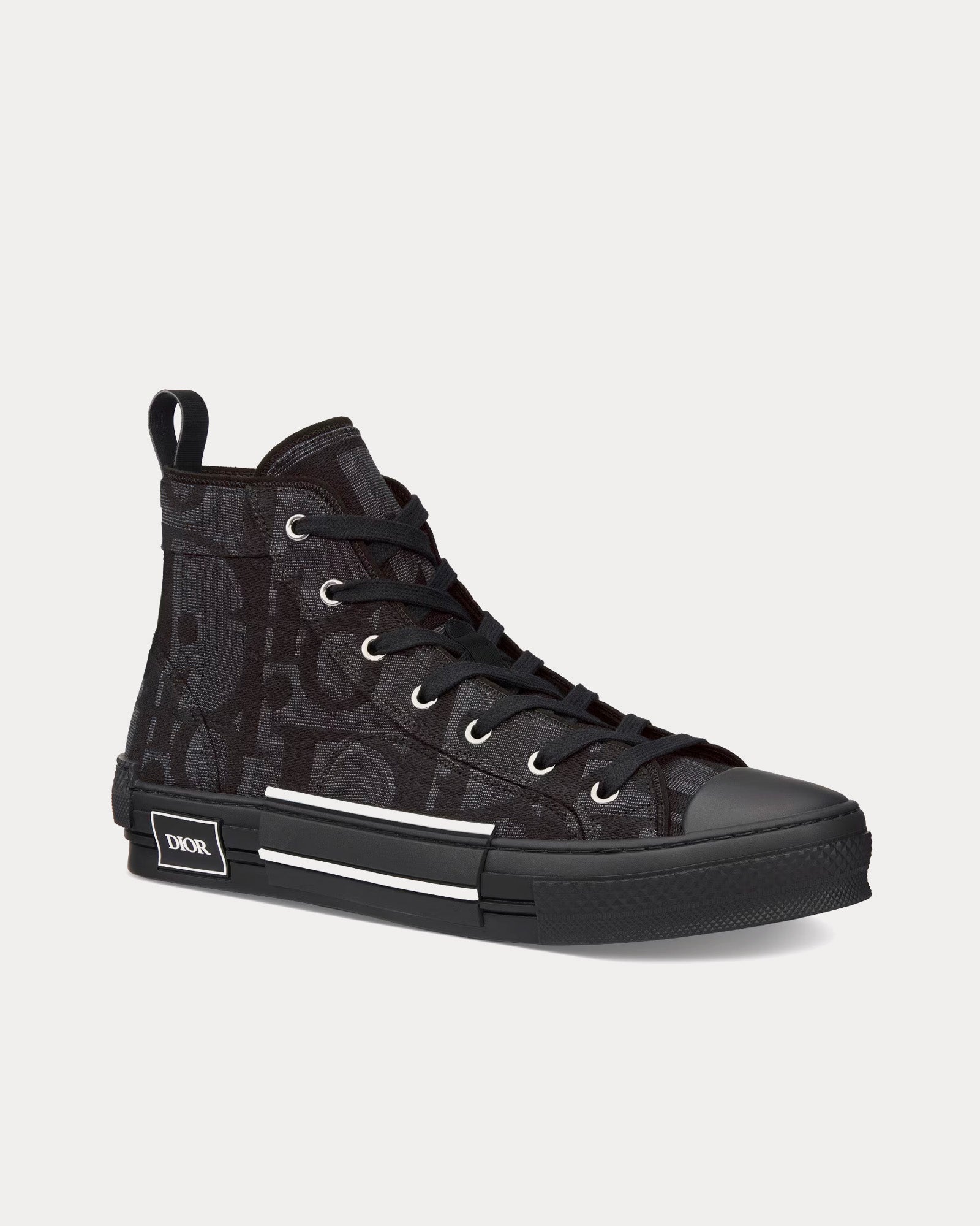 Dior B23 Black Maxi Dior Oblique Jacquard High Top Sneakers Sneak in Peace