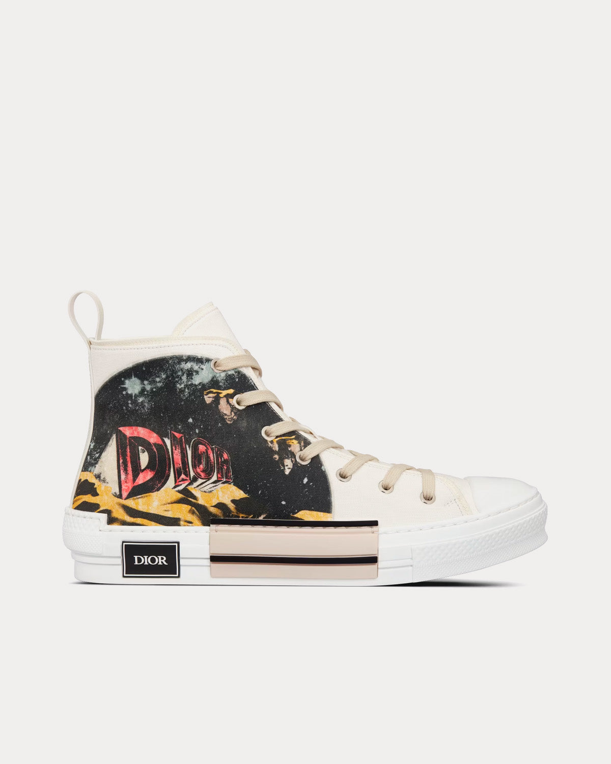 Dior B23 White Canvas with AsteroDior Signature High Top Sneakers - 1