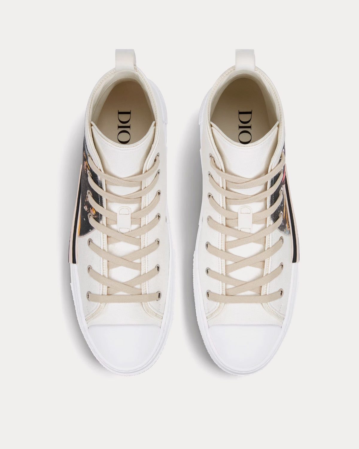 Dior B23 White Canvas with AsteroDior Signature High Top Sneakers - 2