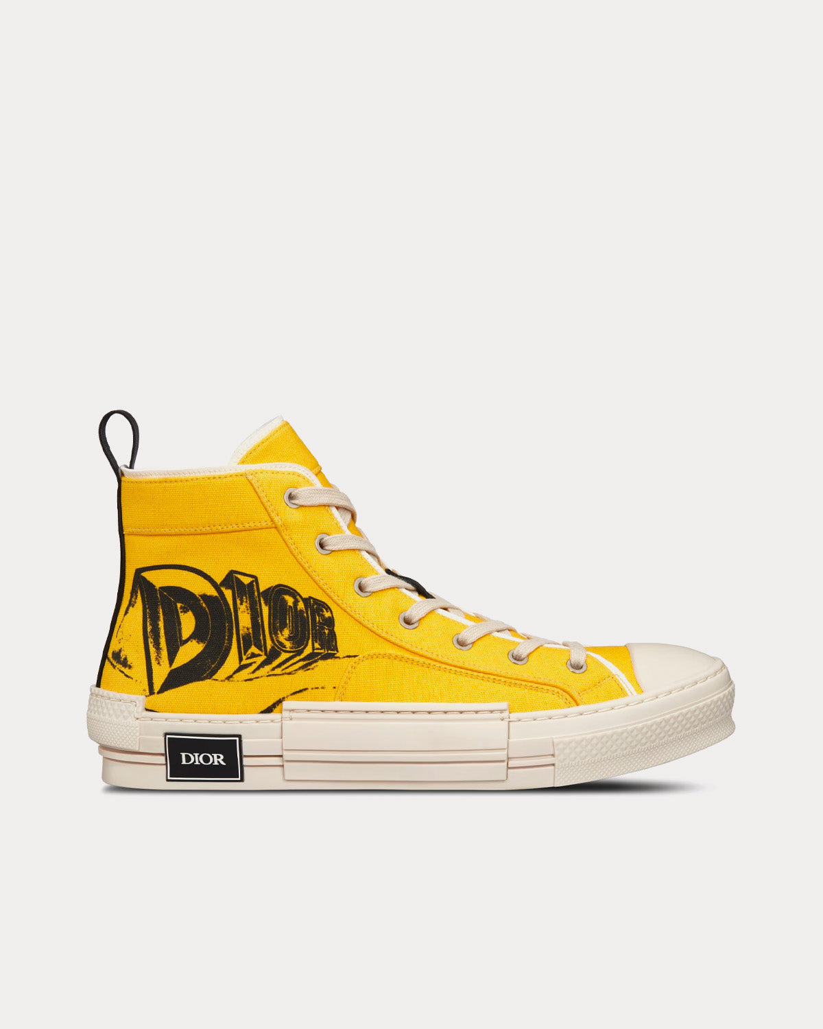 Dior B23 Yellow Canvas with AsteroDior Signature High Top Sneakers - 1