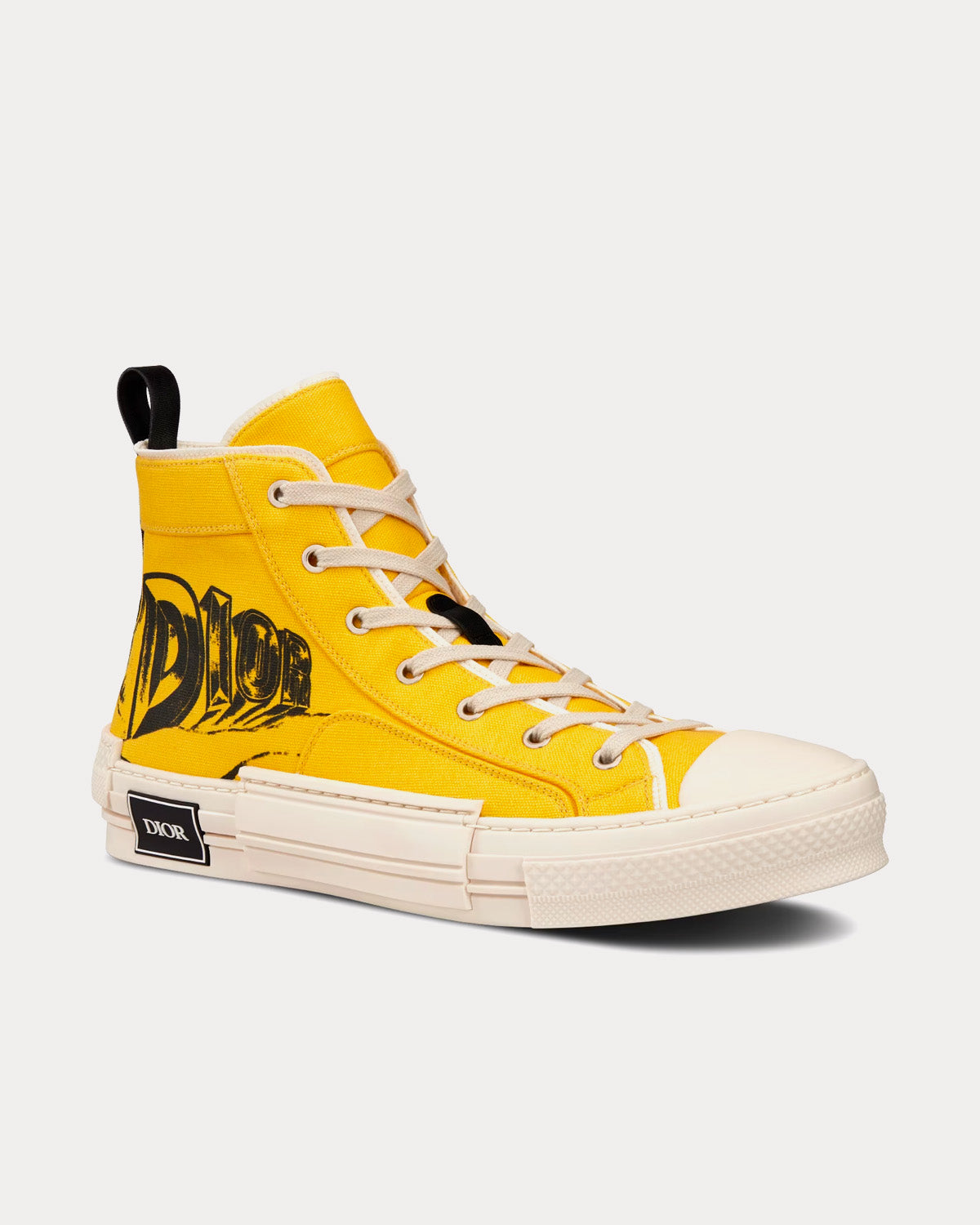 Dior B23 Yellow Canvas with AsteroDior Signature High Top Sneakers - 3