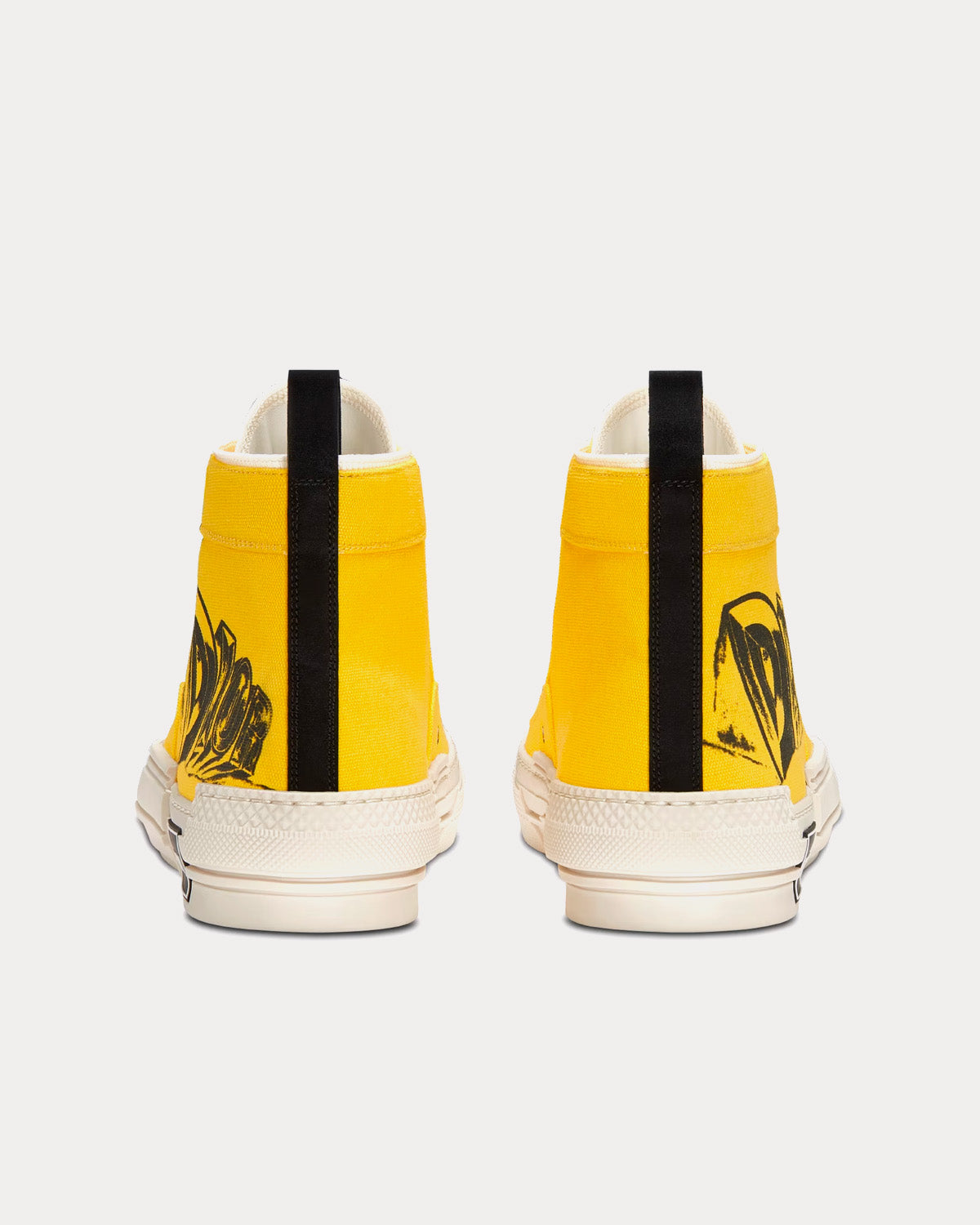 Dior B23 Yellow Canvas with AsteroDior Signature High Top Sneakers - 4