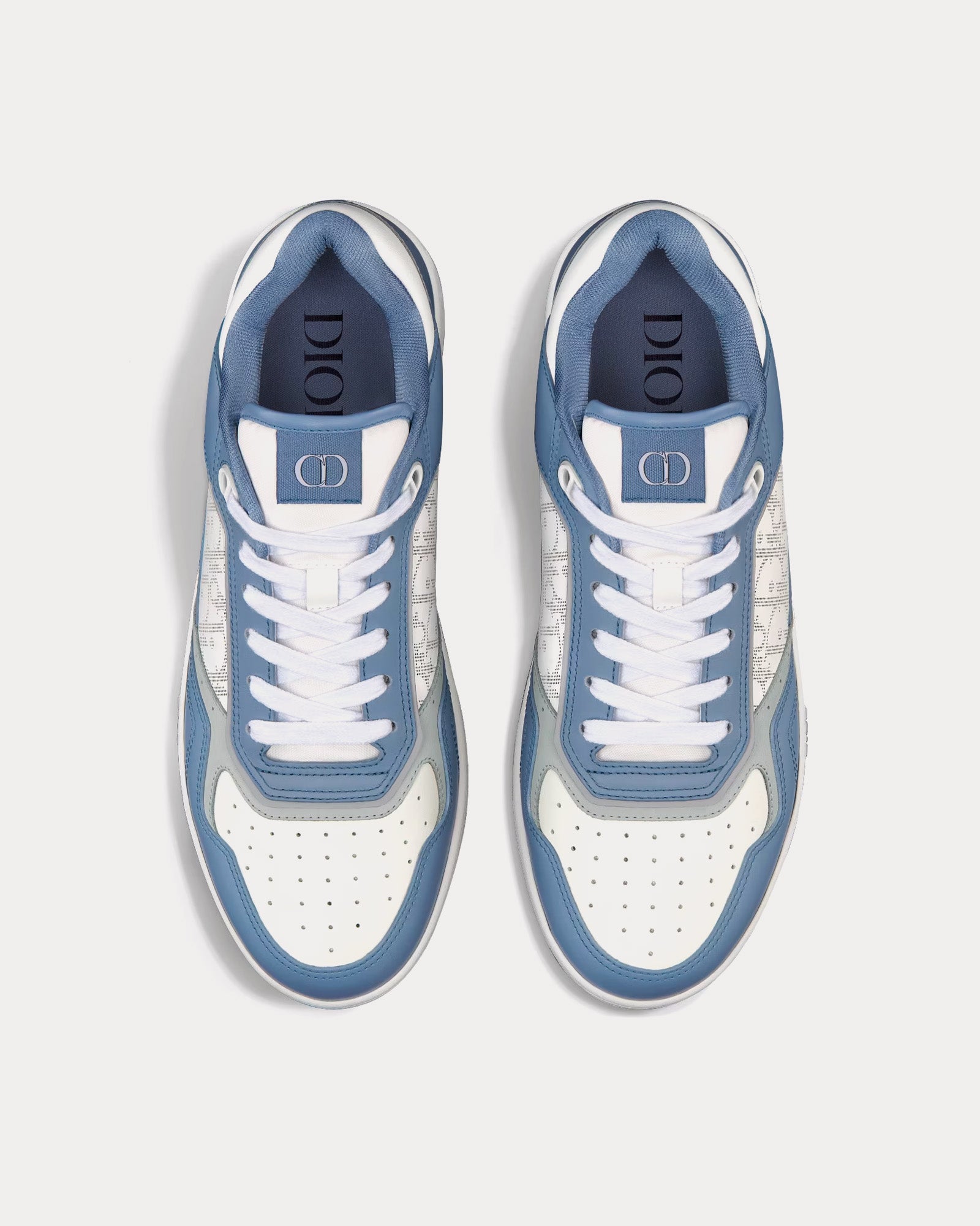 Dior B27 Blue and White Smooth Calfskin with White Dior Oblique Galaxy Leather Low Top Sneakers - 2