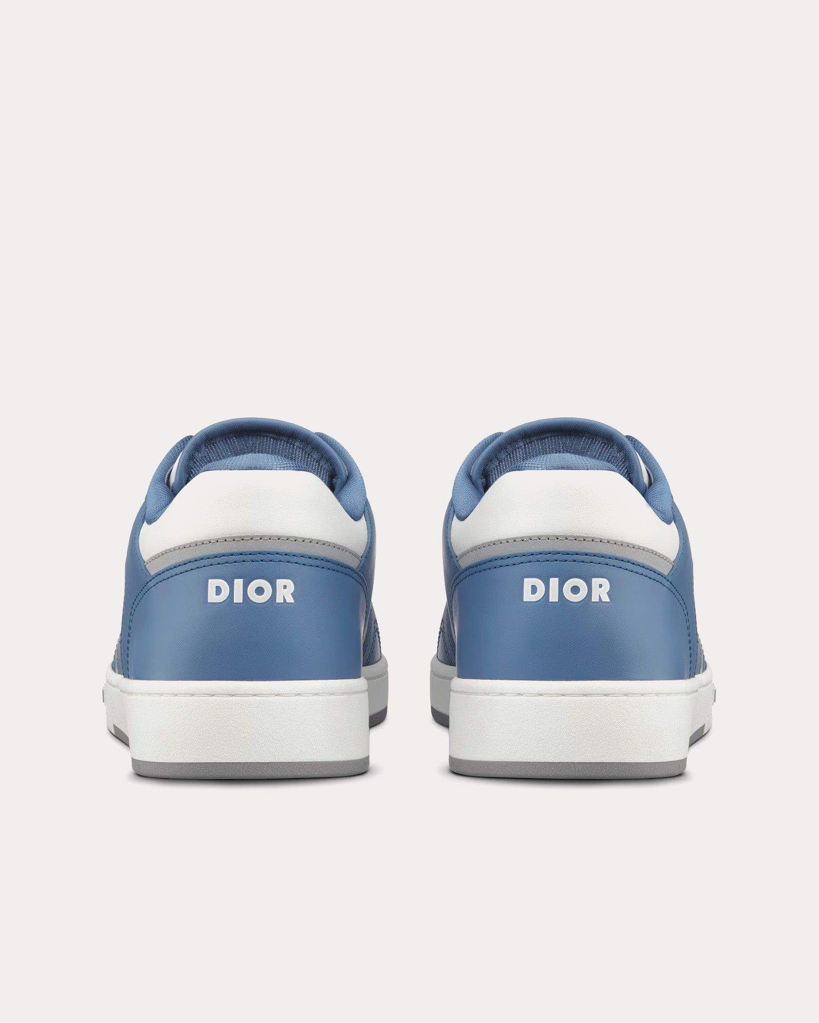 Dior B27 Blue and White Smooth Calfskin with White Dior Oblique Galaxy Leather Low Top Sneakers - 4