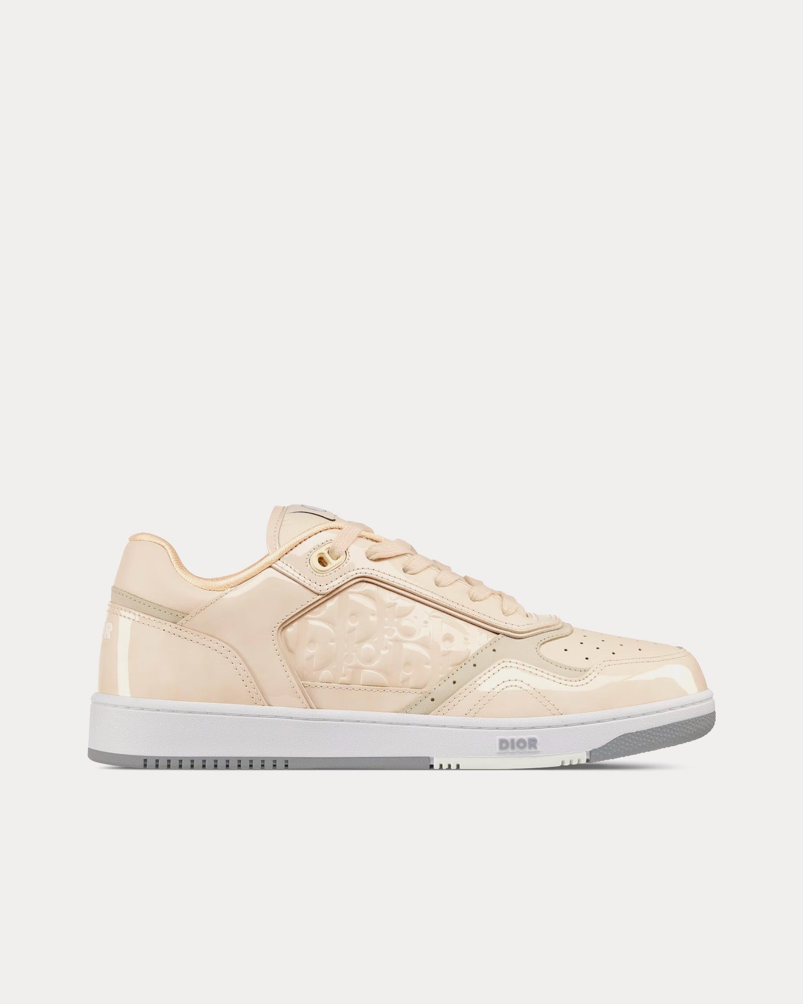 Dior B27 Cream Patent Calfskin and Dior Oblique Gravity Leather Low Top Sneakers - 1