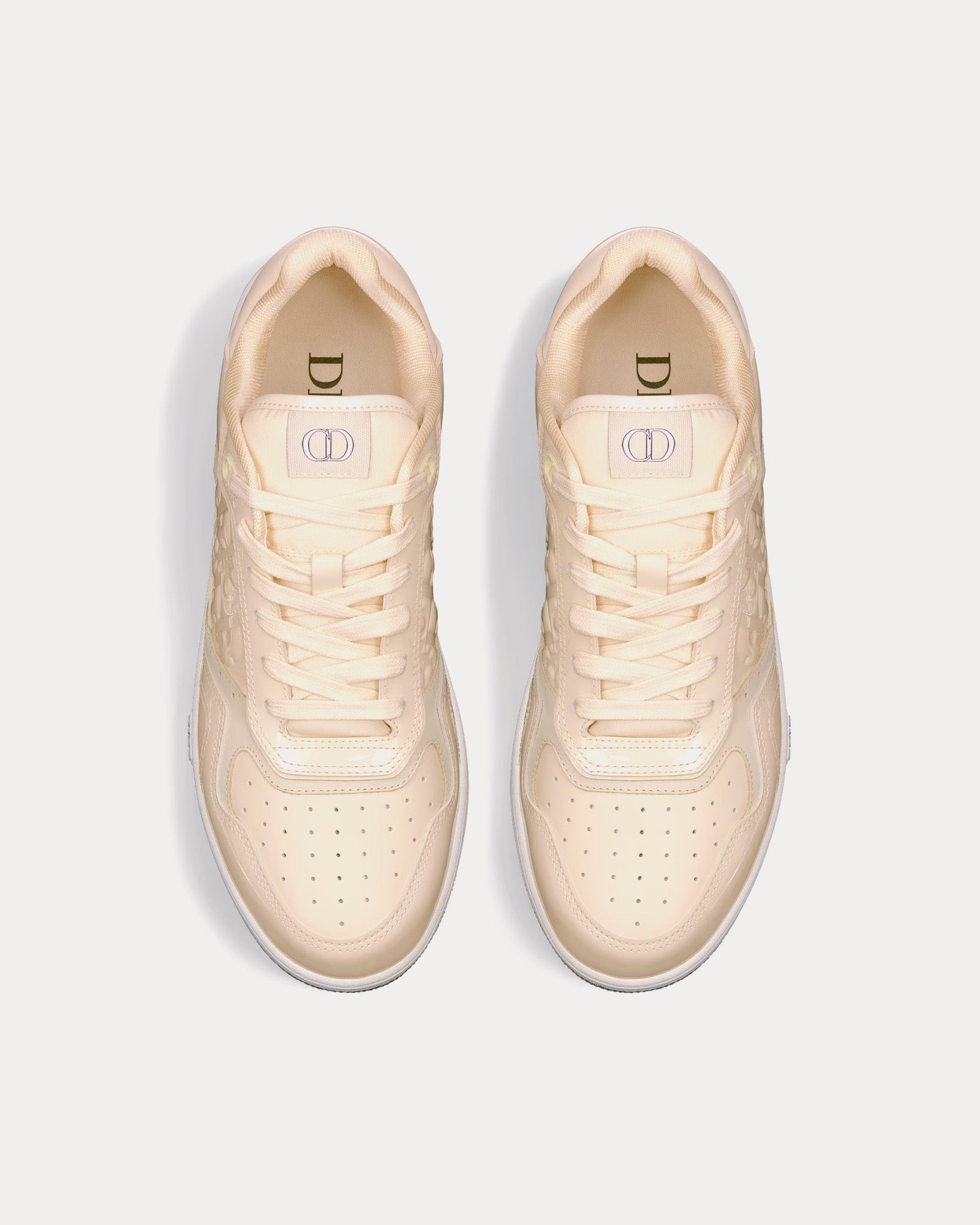 Dior B27 Cream Patent Calfskin and Dior Oblique Gravity Leather Low Top Sneakers - 2