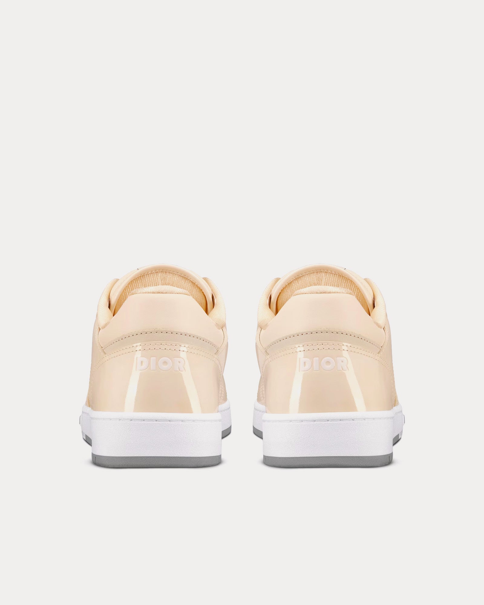 Dior B27 Cream Patent Calfskin and Dior Oblique Gravity Leather Low Top Sneakers - 4