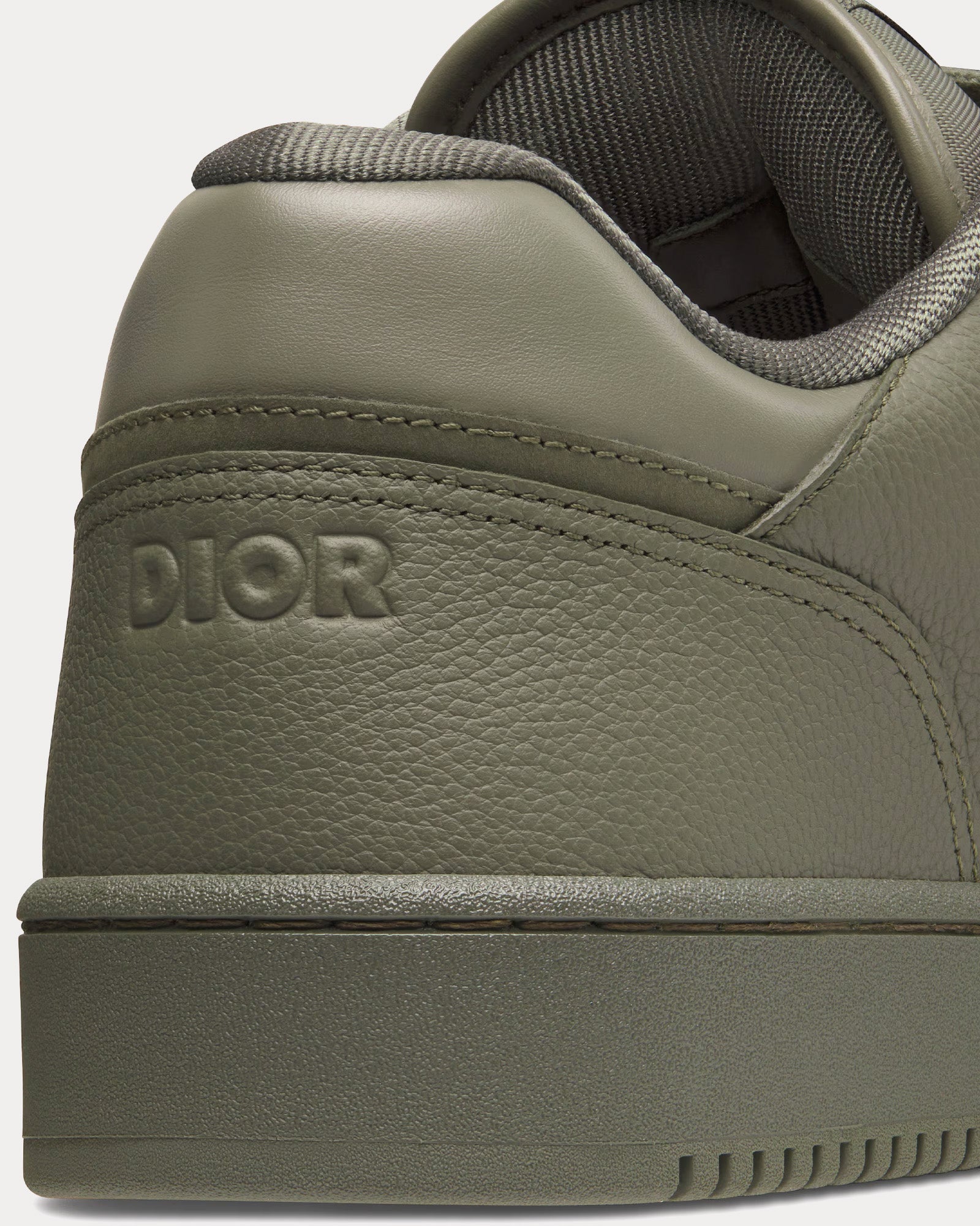 Dior B27 Khaki Grained Calfskin and Khaki Dior Gravity Leather Low Top Sneakers - 4