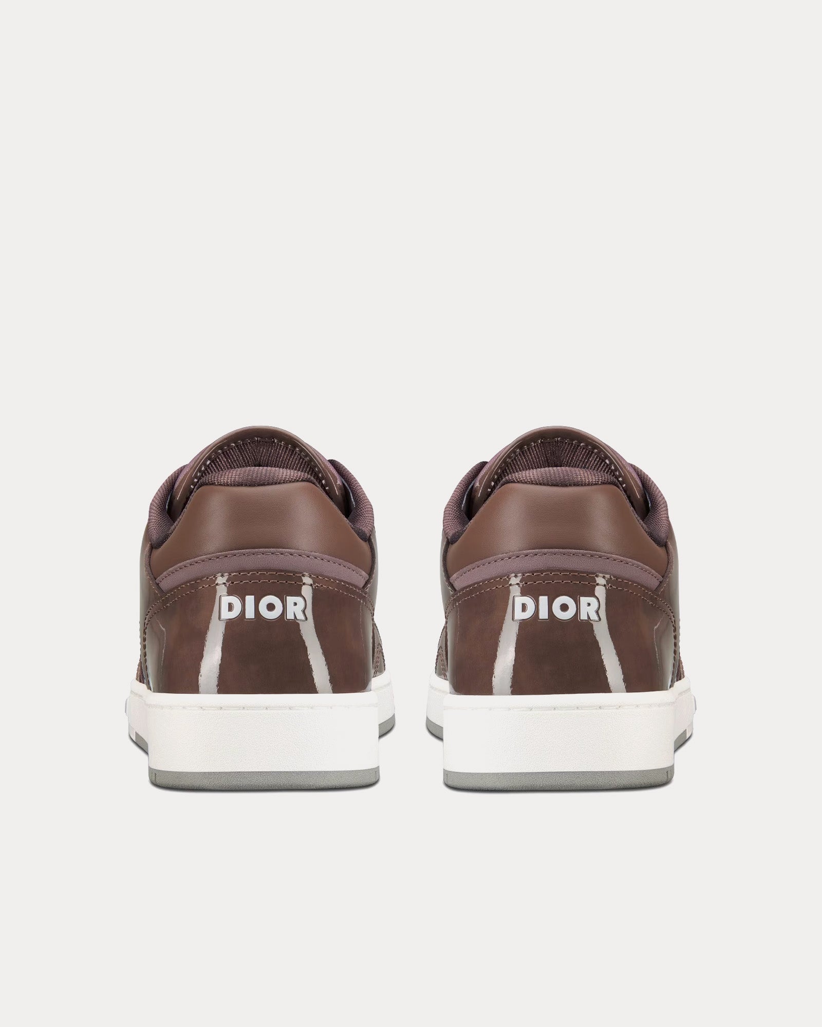 Dior B27 Plum Patent Calfskin and Dior Oblique Gravity Leather Low Top Sneakers - 4