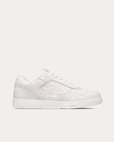 Dior B27 White Grained Calfskin and White Dior Gravity Leather Low Top Sneakers