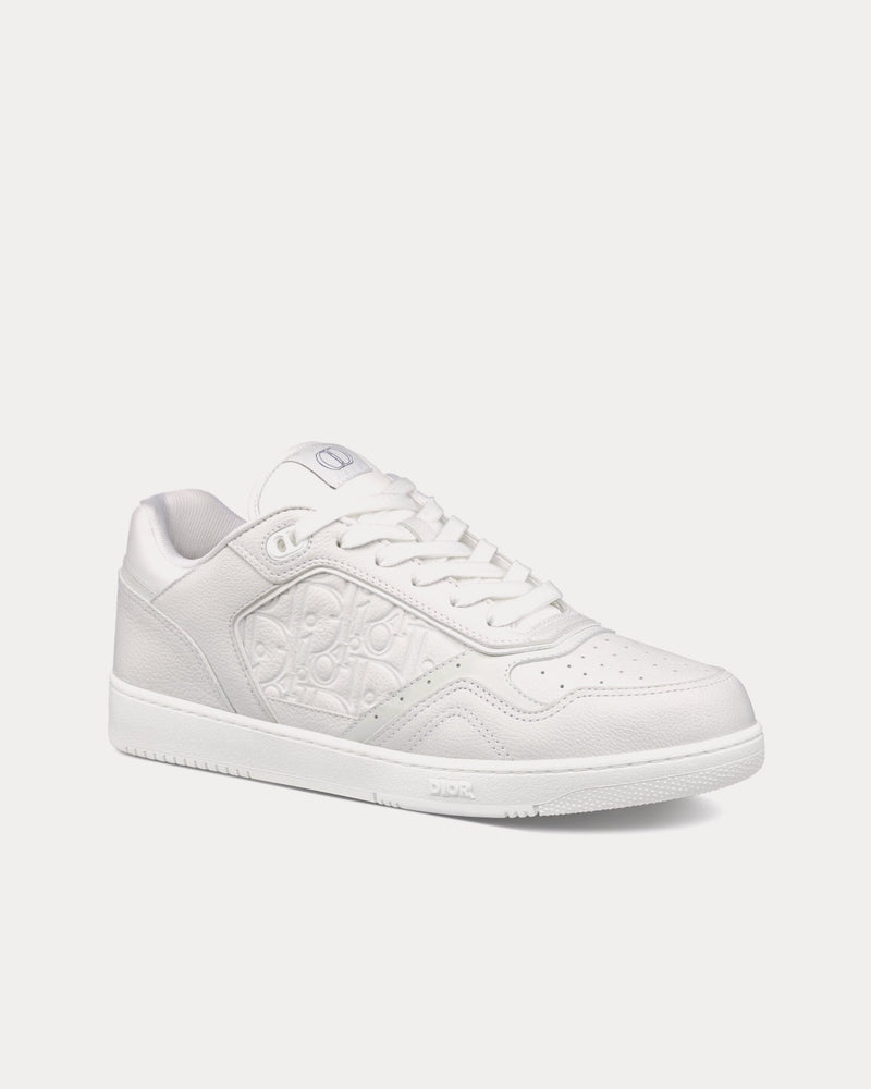 Dior B27 White Grained Calfskin and White Dior Gravity Leather Low Top Sneakers - 3