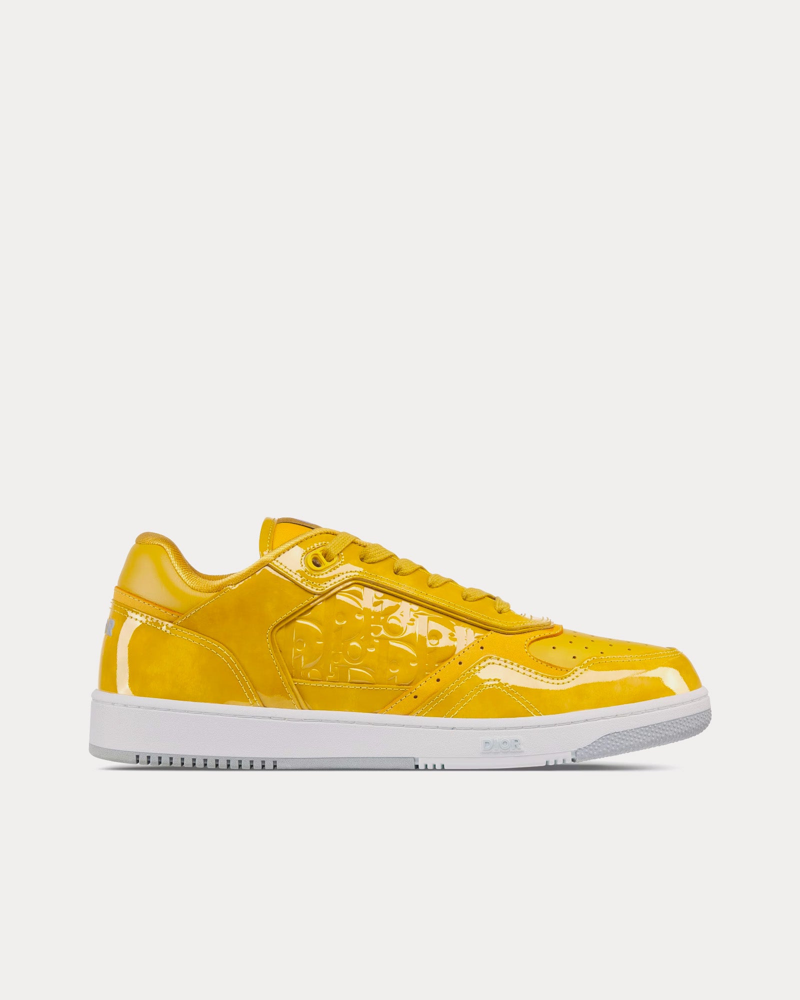 Dior B27 Yellow Patent Calfskin and Dior Oblique Gravity Leather Low Top Sneakers - 1