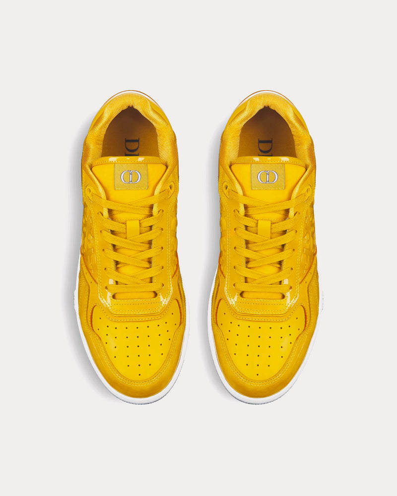 Dior B27 Yellow Patent Calfskin and Dior Oblique Gravity Leather Low Top Sneakers - 2