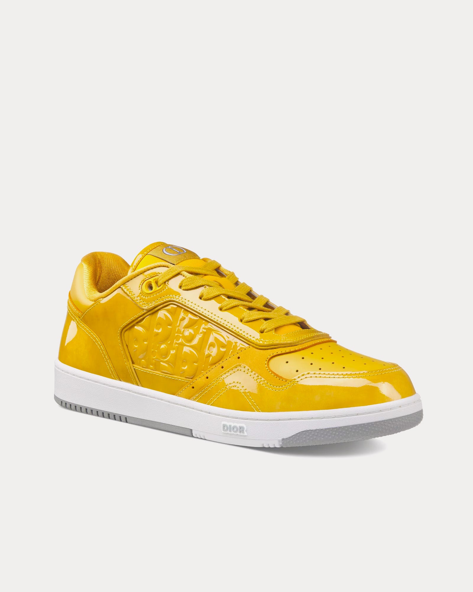 Dior - B27 Yellow Patent Calfskin and Dior Oblique Gravity Leather Low Top Sneakers