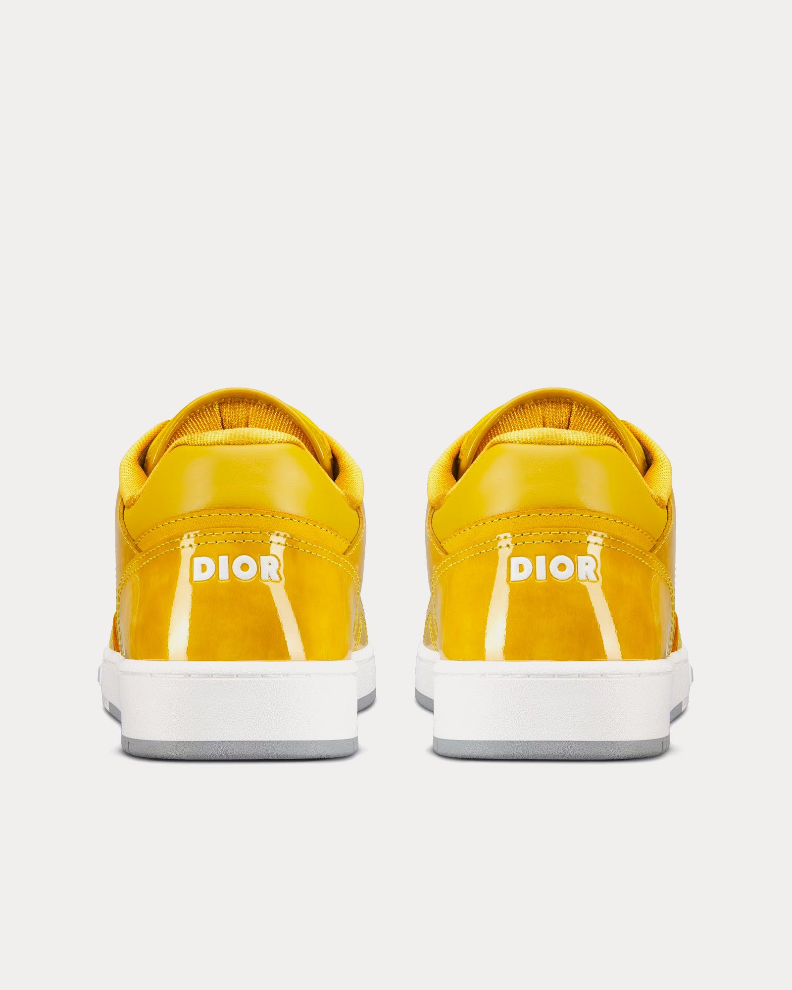 Dior - B27 Yellow Patent Calfskin and Dior Oblique Gravity Leather Low Top Sneakers