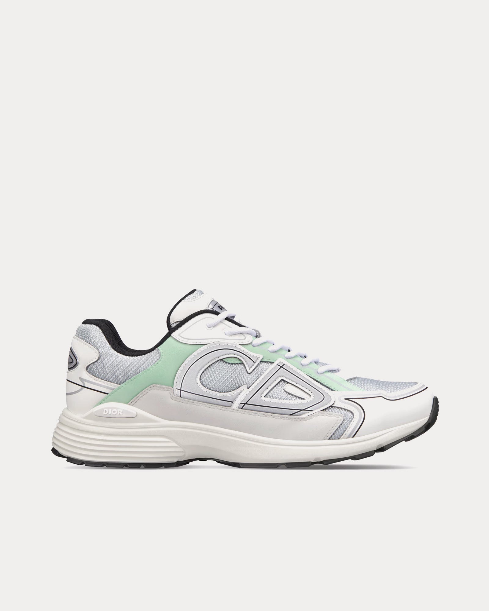 Dior B30 Mesh & Technical Fabric Gray / Light Green / White / Black Low Top Sneakers - 1