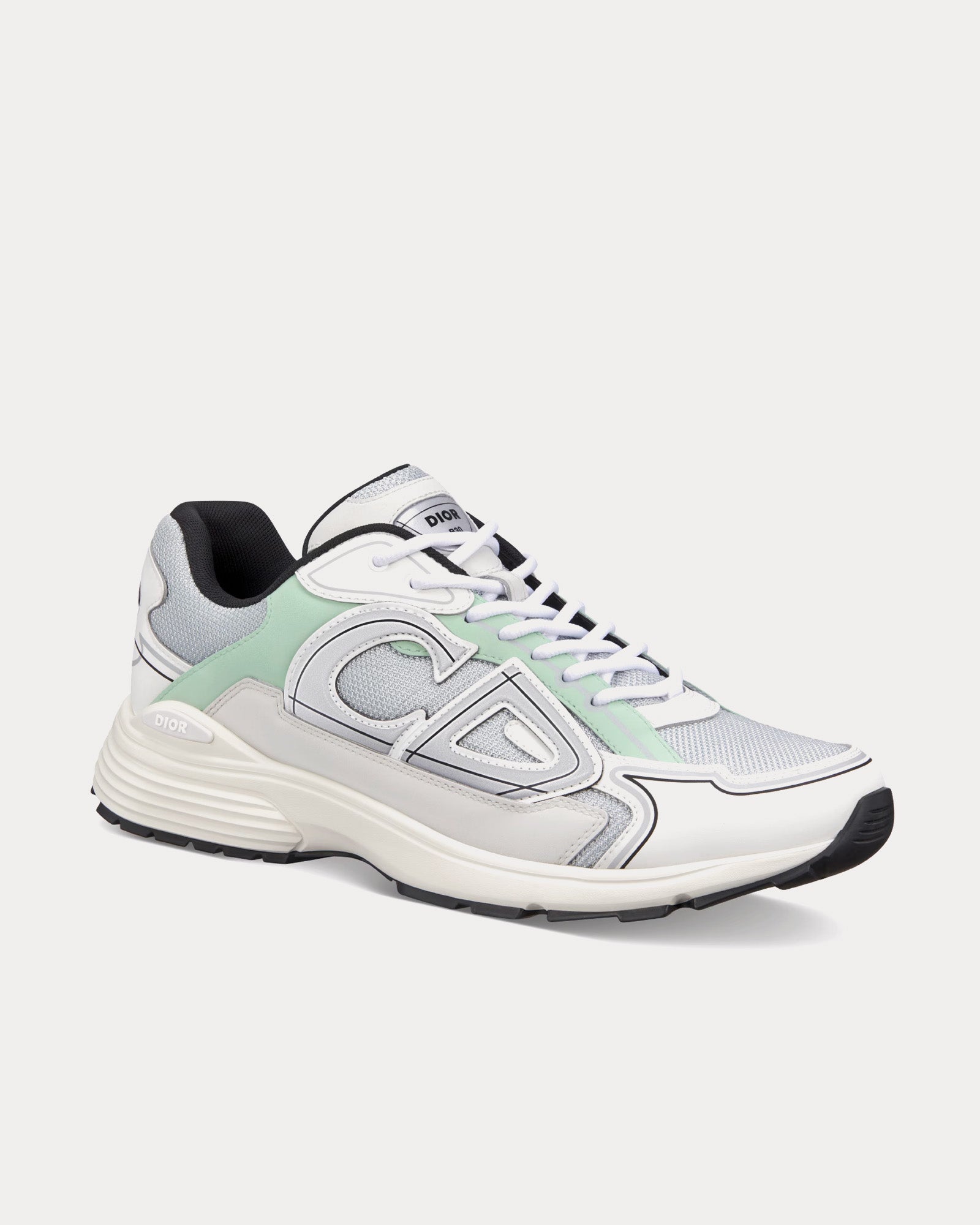 Dior B30 Mesh & Technical Fabric Gray / Light Green / White / Black Low Top Sneakers - 2