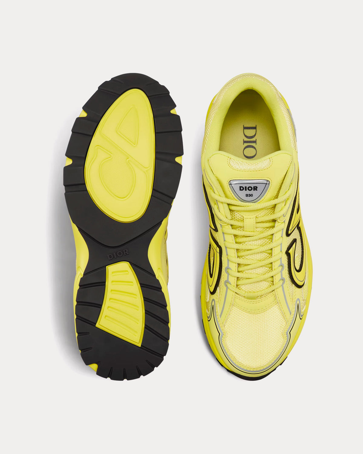 Dior B30 Yellow Mesh and Technical Fabric Low Top Sneakers - 2