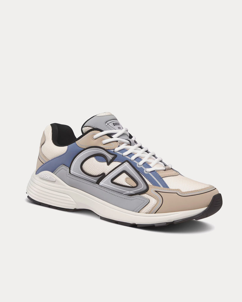 B30 Sneaker White Mesh and Silver-Tone Metallic Calfskin