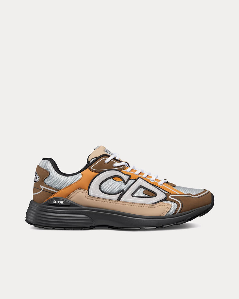 Dior B30 Cream Mesh with Orange and Brown Technical Fabric Low Top