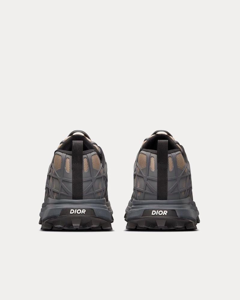 Dior B31 Runner Brown Technical Mesh and Deep Gray Rubber with Warped Cannage Motif Low Top Sneakers - 4