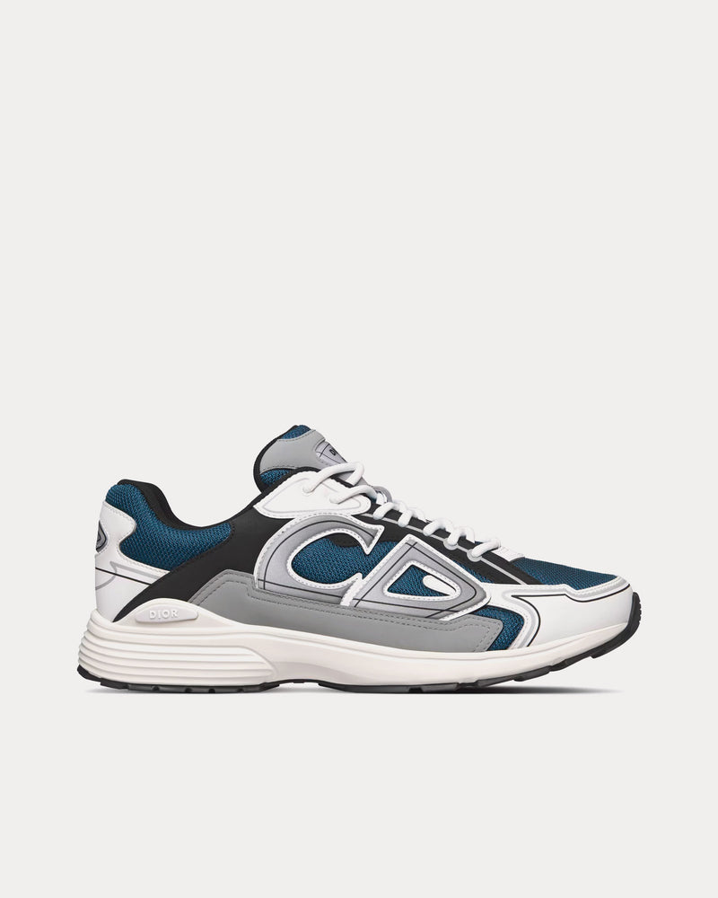 Dior B30 Blue Mesh and White, Gray and Black Technical Fabric Low Top Sneakers - 1