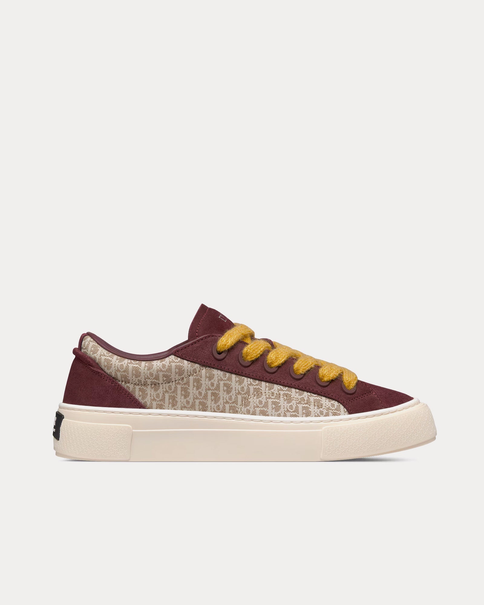 Dior B33 Beige Dior Oblique Jacquard and Burgundy Suede Low Top Sneakers - 1